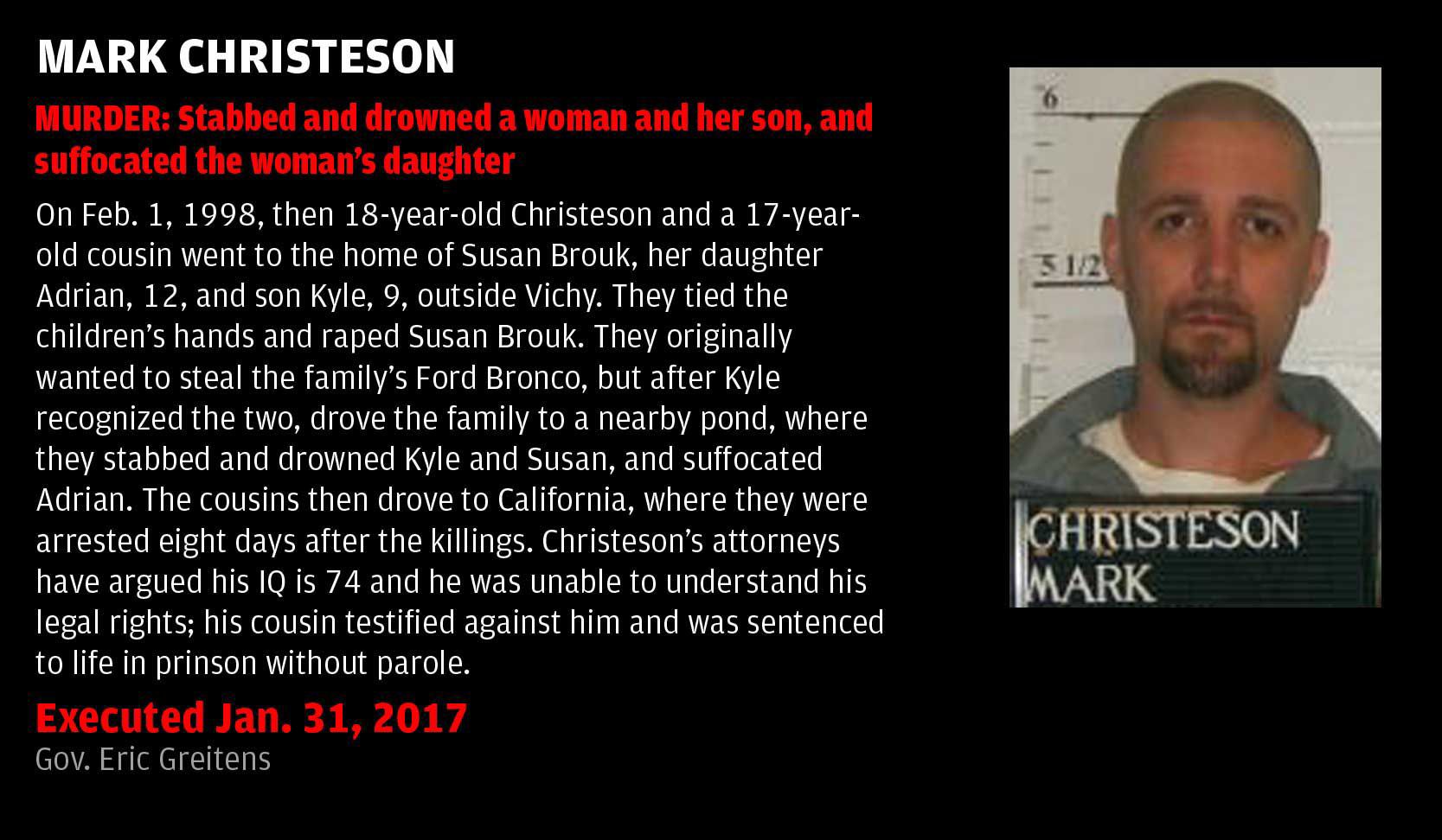 Executed Jan. 31, 2017: Mark Christeson